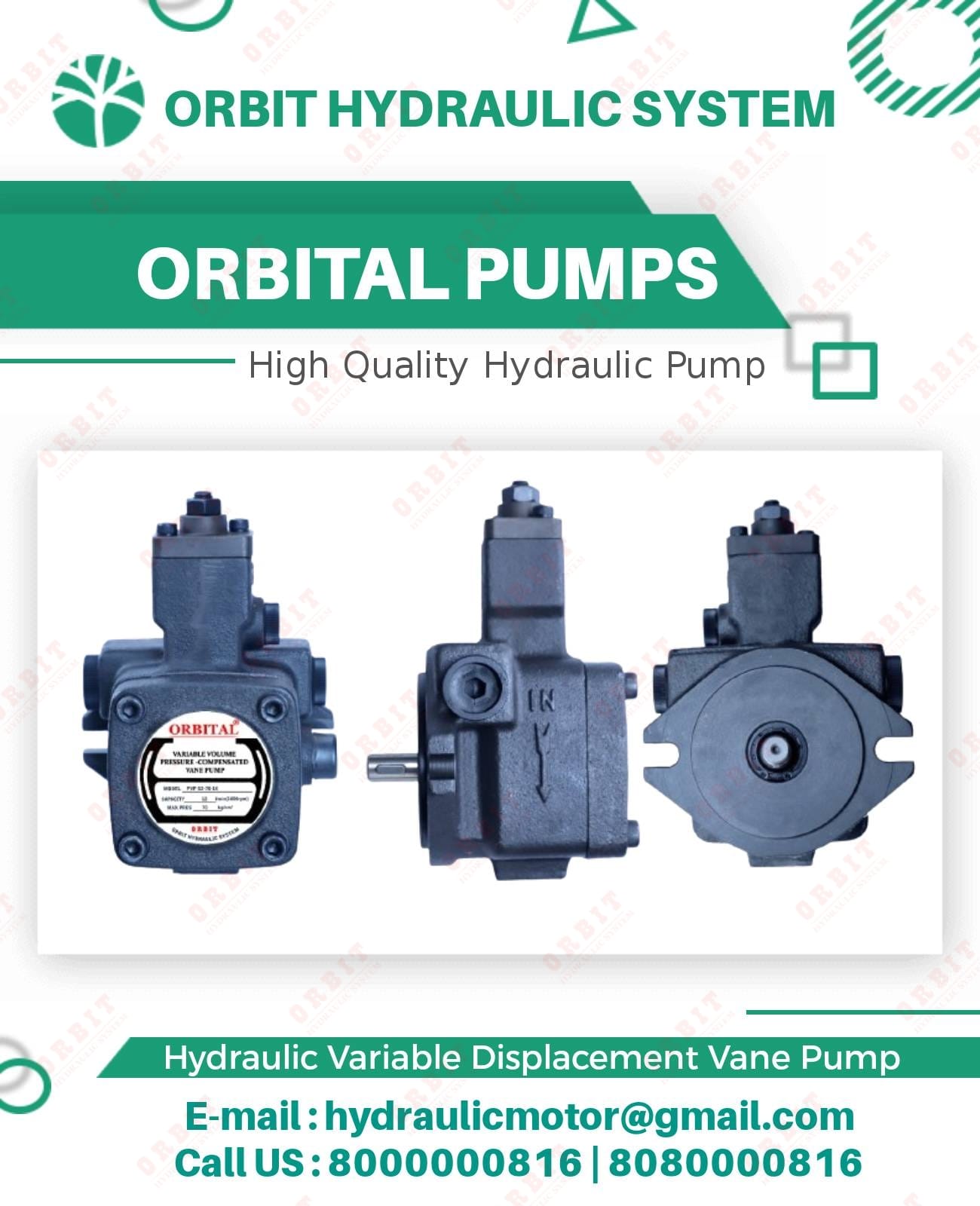 PVF PVDF VP5F Anson Make Hydraulic Pump Manufacturers in India PVF-20-55-10S Anson Hydraulic Variable Vane Pump